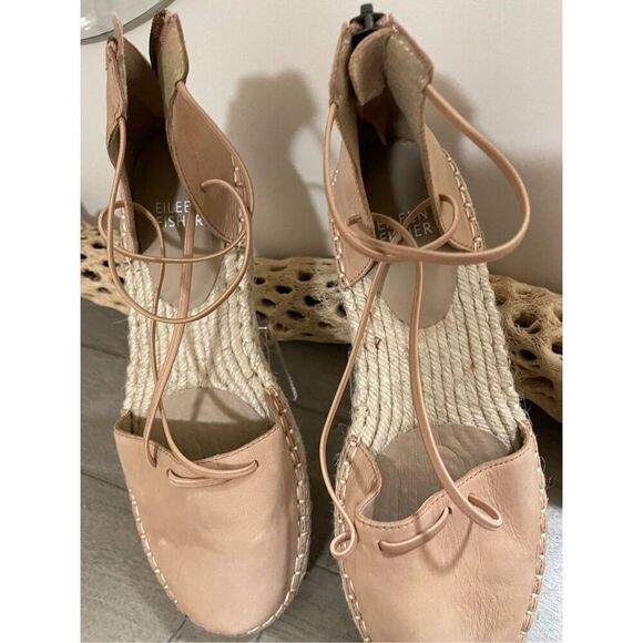 New Eileen Fisher Lace Suede Espadrille Size 7 - Picture 5 of 8